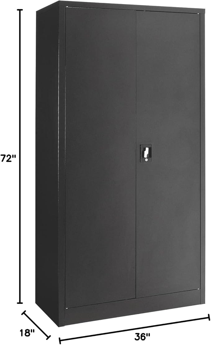 Global Industrial Janitorial Cabinet Assembled 36x18x72 Black