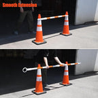 8 Pack Min 4' Feet to Max 7' Feet Retractable Traffic Cone Bars, Expandable Reflective Cone Bars for Parking Lot Safety, Portable Temporary Barriers Barricades for Road Work Construction