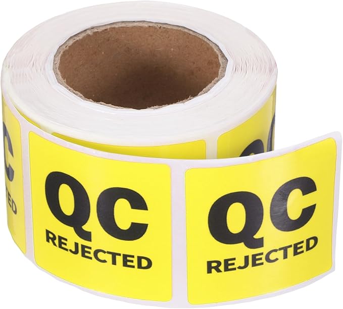 PATIKIL 360 Pcs 1 Roll QC Hold Labels, 1.5 Inch Square Inventory Control Adhesive Round Labels Food Service Quality Control Stickers for Warehouse Management Inspection, Yellow