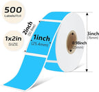 1x2 Inch Thermal Labels,500PCS Rectangle Stickers,Waterproof Removable Blank Stickers for Address,Jars,Freezer Containers & Pantry Organization,Sky Blue