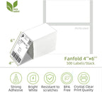 4" x 6" Fanfold Direct Thermal Labels for White Mailing Address Postage Shipping Commercial Grade Compatible with Zebra & Rollo & MUNBYN Label Printer (4 Stacks, 2000 Labels)