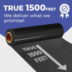 Rosmonde Bulk Plastic Wrap For Moving, 200 Rolls, 80 Gauge Thick Black Industrial Shrink Wrap Roll, True 18" x 1500 ft Stretch Wrap, 3" Core, Black Stretch Film Roll for Warehouses, Moving & Packaging