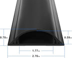 Cord Cover Floor 34in (2 x L17in), Large Capacity Floor Cable Cover, Hard PVC Cord Hider, Wire Cable Management Raceway, Black, Cord Cavity - 1.8"(W) x 0.6"(H)