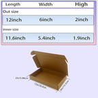 12x7x2 inches Shipping Boxes Bulk 25 Pack Brown, Corrugated Cardboard Box, Mailer Boxes for E-commerce Packaging and Holidays Gift, Small Giving Boxes for Wrapping Mailing Present