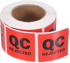 PATIKIL 360 Pcs 1 Roll QC Rejected Labels, 1.5 Inch Square Inventory Control Adhesive Round Labels Food Service Quality Control Stickers for Warehouse Management Inspection, Red