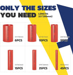 haisstronica 32 Feet 110pcs 3:1 Heat Shrink Tubing With Rich Hot Melt Adhesive -Marine Grade Heat Shrink Tubing 3.5"Length Perfect for Electrical Wiring And Insulation-6 common sizes 1/8"-3/4" (Red)