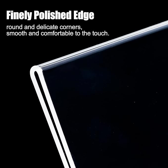 6pack Acrylic Sign Holder 8.5 X 11, Vertical T Shape Clear Plastic Menu Holder, Unbreakable Table Sign for Restaurant, Office, School, Store and Home Use