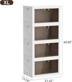 JOYMOOP 198 Qt Stackable Storage Bins with Lids, Closet Organizers and Plastic Storage Drawers for Home, 3 Pack Cubes