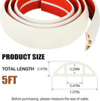 MYFAMIREA 5FT Floor Cord Cover for Wire Self Adhesive Cable Cavity Management PVC Extension Cord Hider Power Floor Wire Protector Cover Prevent Cable Trip for Office Home Outdoor (Beige, 1.97'')