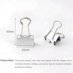 50 Pack Medium White Binder Clips 1 Inch (25 mm), Colored Paper Clamps, Middle Size Paper Clips for Office Home School Business 1"