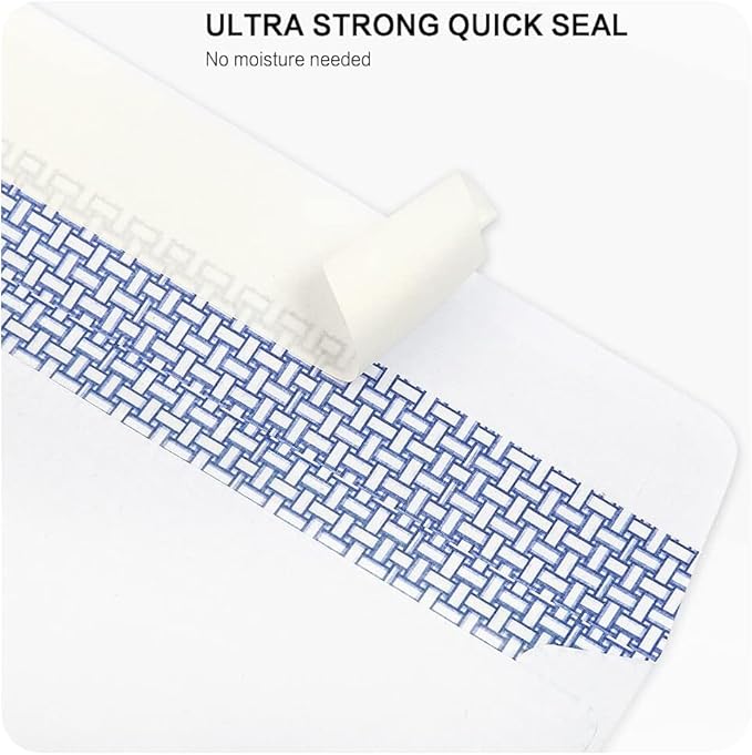 100 Pack #10 Double Window Security Self-Seal Envelopes - Suitable Size for Multiple Business Statements, Quickbooks Invoices, and Return Envelopes, Size 4-1/8 x 9-1/2 - White - 24 LB