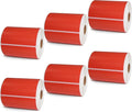 BETCKEY - 4" x 6.5" Large Shipping Labels & Multipurpose Compatible with Zebra & Rollo Label Printer,Premium Adhesive & Perforated[Red, 6 Rolls, 1500 Labels]