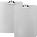 ZCZN Metal Clipboard, 2 Pack Heavy Duty Aluminum Clipboards 12 x 9 Inches, A4 Letter Sizer Document Holder with High Capacity Clip, Suitable for School, Office, Jobsite or Medical Staff, Silver