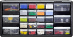 Akro-Mils 26-Drawer Plastic Drawer Storage Cabinet for Garage Organization, Bead Organizer, Building Bricks Storage, Teacher Toolbox, Makeup Organizer, 20" W x 6" D x 10" H, 10726 Black