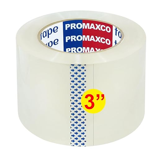 3" Heavy Duty Packing Tape, 18 Rolls, Clear, 3" Core, Total 990Y, Clear, 2.5 mil, 3 in x 55 Yards, Refill for Packaging and Shipping(3" Width, not 2" Width)
