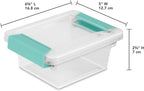 Sterilite 12-Pack Clip Box, Stackable Clear Plastic Bins with Latching Lids, Mini - Writing, Arts or Crafts Supplies Storage Containers for Home, Office, Classroom and Workshop Organization
