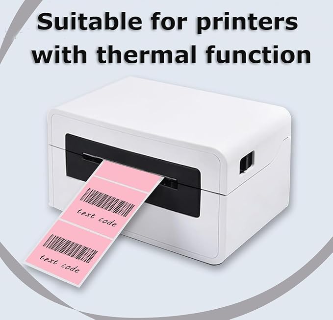3" x 2" Thermal Labels Stickers Pink, Thermal Printer Shipping Stickers, Multipurpose Inventory Self-Adhesive Direct Thermal Label for Small Business (500 Labels/Roll)
