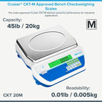 Adam Equipment CKT-M Approved Bench Checkweighing Scales for Industrial Weighing, checkweighing, Parts Counting, Setting Pricing by Weight NTEP Measurement Canada, CKT 20M, 45lb/20kg x 0.01lb/0.005kg