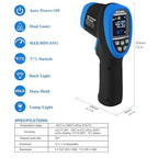 High Temperature IR Thermometer -58℉- 2732℉,Dual Laser Industrial Pyrometer 30:1 Non Contact Digital Thermometer Gun with Large LCD Color Display Blacklight and Flashlight, Adjustable Emissivity