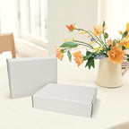 HORLIMER 13x10x3 inches Shipping Boxes Set of 25, White Corrugated Cardboard Box Literature Mailer