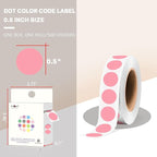 PARLAIM 1/2 Inch Round Adhesive Color-Code Dot Stickers,500 Stickers Inventory Dots Label in Dispenser Box,Pink Circle Coding Labels for Office Home(Pink)