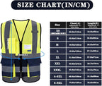A-SAFETY High Visibility Mesh Safety Reflective Vest with Pockets and Zipper,Hi Vis Viz Reflective Safety Vest(Yellow&Navy Mesh XXL)