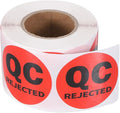 PATIKIL 360 Pcs 1 Roll QC Rejected Labels, 2 Inch Circle Inventory Control Adhesive Round Labels Food Service Quality Control Stickers for Warehouse Management Inspection, Red
