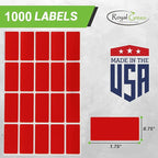 Royal Green Rectangle Sticker Colored File Labels in Royal Blue 1.57 inch x 0.75 inch (40mm x 19mm) - 1000 Pack