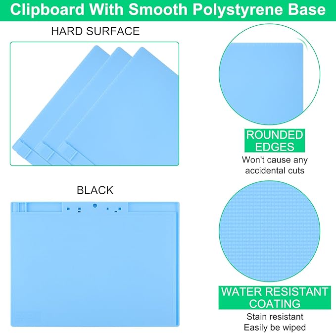 1 PCS A4 Size Clipboards,Plastic Clipboard,8.5x11 Clipboard with Pen Holder,Plastic Clipboards with Low Profile Clip, Cute Hanging Clip Boards for Office School Supplies Clip Board(Blue)