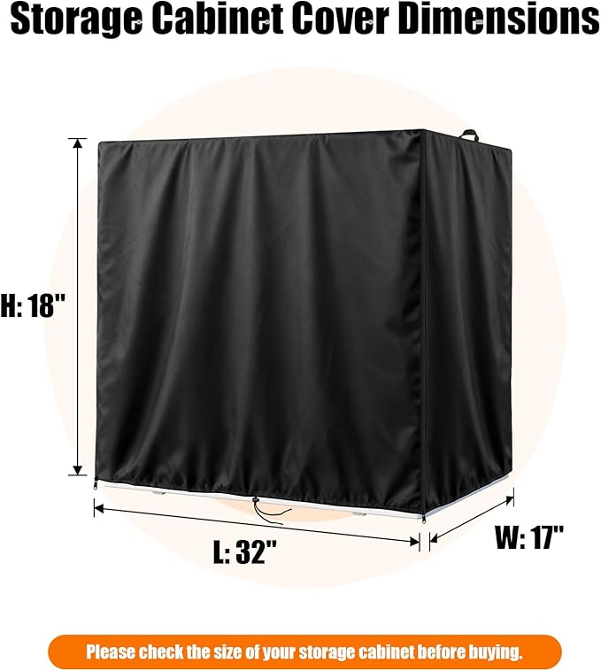 Kasla Storage Cabinet Cover, Outdoor Chest Storage Waterproof Cover, Weatherproof Cabinets Covers for Kitchen Patio Garden Backyard - 32"Lx17"Wx18"H