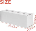 25 Pack Small Shipping Boxes 12x4x4 Inches, White Corrugated Cardboard Box for Shipping, Packing, Business, DIY