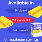 36" x 1200" (100 ft) Yellow Kraft Paper Roll (Value Pack of 2), 45 lbs Thickness, Made in USA Colored Kraft Paper for School, Bulletin Board - Odorless, Non-Toxic, Safe for Kids