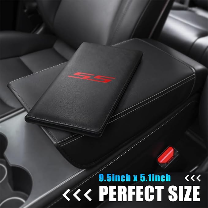 Leather Car Registration and Insurance Cards Holder Compatible with Chevy Camaro SS, Vehicle Glove Box Car Organizer with Magnetic Shut, Documents License for Camaro SS Owners