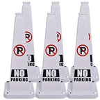 BESEA No Parking Cone 6 Pack, 28" No Parking Sign Cone with Weighted Base, White 4-Sided “ NO Parking” Warning Cone for Driveways Business Parking Lots Garages Indoor/Outdoor