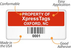 XpressTags 0.75"x1.5" Sequentially Custom Asset Barcoded Labels with Numbers, Fixed Inventory Tags, Permanent Adhesive Vinyl Stickers - Pack Sizes 100 to 5000, Made in USA