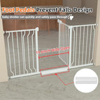 TSAYAWA Baby Gate Extra Wide Fits 71.5-85.8 inch Wide Opening - Dog Pet Gates for Doorways Stairs No Drilling Pressure Mounted - Large Child Safety Gate Indoor Outdoor White
