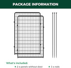 FXW Rollick Unleashed Dog Playpen for Indoor, Yard, RV Camping, 50 inch 2 Panels for Large Dogs, Black│Patented