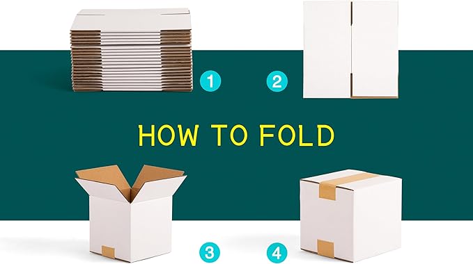 5x5x5 inch Small Shipping Boxes, White Corrugated Cardboard Boxes for E-Commerce, Mailing, Storage, Gifts Wrapping, 30 Pack