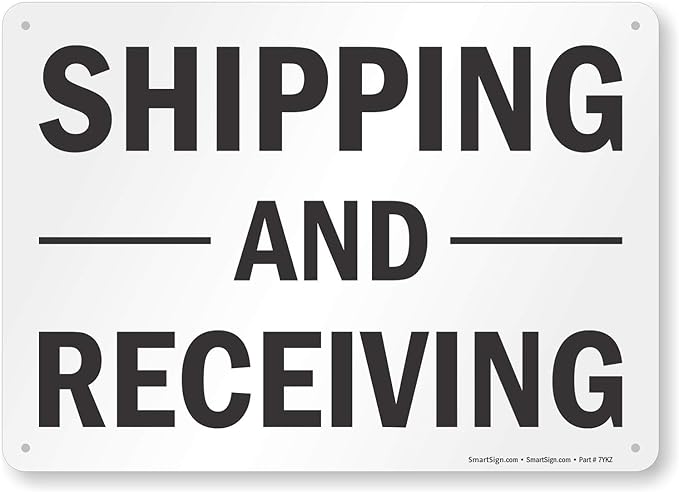 SmartSign "Shipping And Receiving" Sign | 10" x 14" Plastic