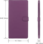 Car Registration and Insurance Holder, Leather Magnetic Shut Vehicle Glove Box Organizer for Document, Card, Driver License, Purple