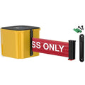 WM412 Retractable Belt Wall Mounted Yellow Crowd Control Barrier and Receiving End, 15' Authorized Access Only Belt
