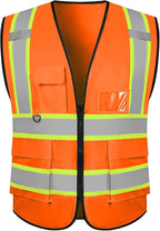 BeautyWill Custom Safety Vest Logo Class 2 High Visibility Reflevtive Vest Outdoor Protective Workwear