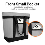 Insulated Reusable Tote Bag for Grocery Shopping for Women/Men, Pizza/Food Delivery Bag to Keep Food Cold/Hot for Professional Catering, Cooler bags for Travel/Beach/Picnic, Grey, 4-Pack