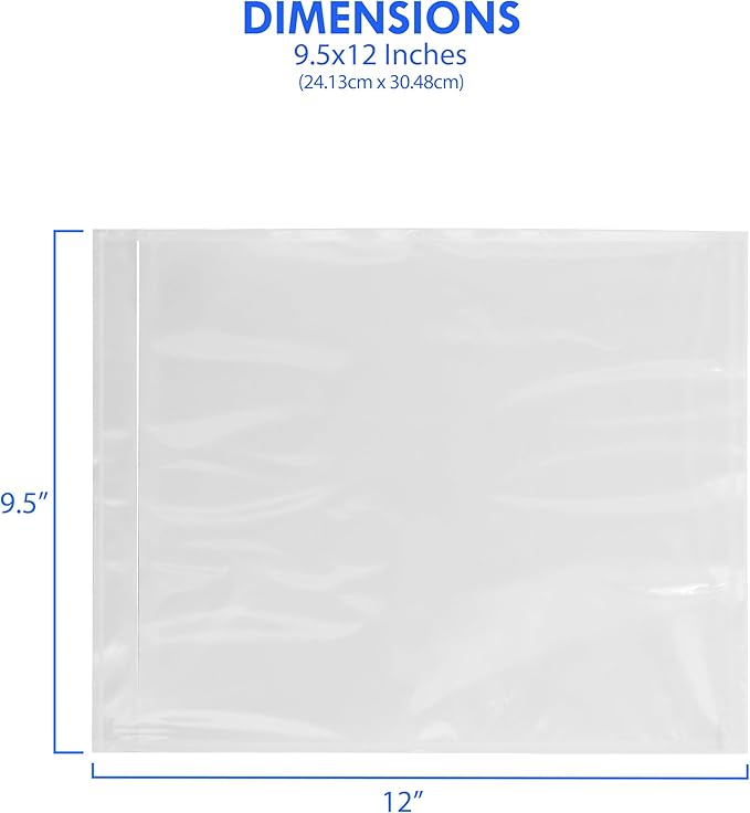 2000 Count 9.5" x 12" Shipping Label Envelopes, Clear Packing List Pouches with Self-Adhesive Back, Top Loading for Shipping Labels Sleeves, for Packing Slips, Labels Invoices & Paperwork. GPI