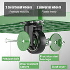 WUD Folding Push Cart Platform Trolley – Thickened Reinforced Steel, 360° Swivel Wheels, 28.7″×19.3″, Load Capacity 661 lb, Green