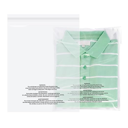 iMailer - 100 Count - 9" x 12" Clear Plastic Poly Bags with Suffocation Warning Self Seal for A4, Documents, Clothing, Shipping, Packaging - Resealable Adhesive, Not Strong