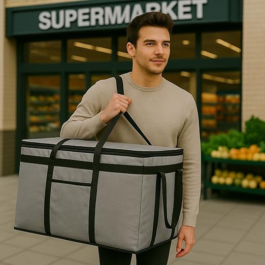 2 Pack XXXL Gray Insulated Food Delivery Bag Cooler Bags Keep Food Warm Catering Therma Catering Cooler Bags Keep Food Warm Catering Therma Catering Shopper Accessories hot