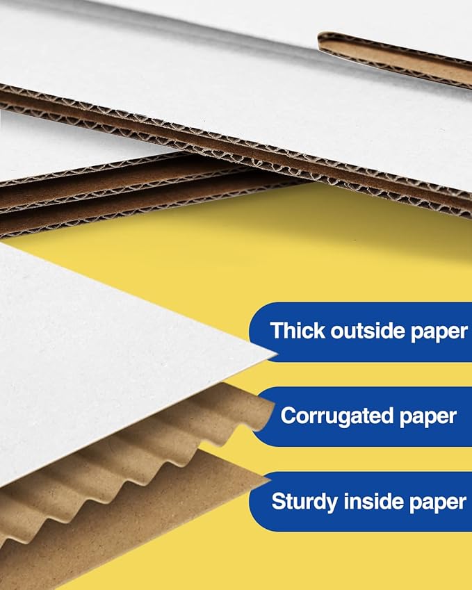Assorted-Sizes-Shipping-Boxes-24-Pack: 11x8x2 & 12x9x3 & 13x10x2 Small-Shipping-Boxes-Mailers, White Corrugated-Cardboard-Boxes-for-Packing-Small-Business Mailing