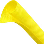 Automotive Wire Loom Tubing, Split Braided Cord Protectors from Pets No Chew, Flexible Cable Sleeve Cable Management for TV/Computer/Electric Wires (Yellow, 3/8"-25ft)