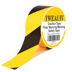 2 Inch x 110 FT Black & Yellow Floor Marking Tape, High-Visibility & Adhesive Hazard Tape for Caution & Aisle Marking, Warning Safety Stripe Tape, Caution Tape Roll for Walls Steps Pipes Equipment